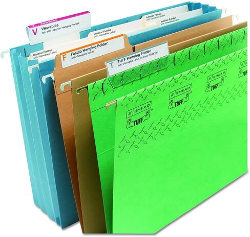 Smead Viewables Color Labeling System Refill Pack, 3 7/16" x 1 1/4", White, 160 per Pack (64915) in Saudi Arabia