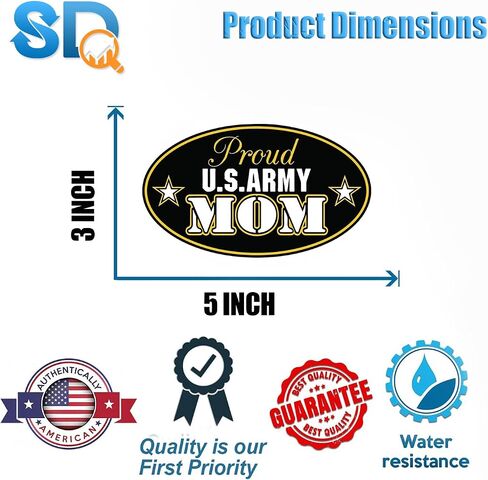 Smart Proud Army Mom U.S. Armed Vinyl Bumper Sticker Decal - Ideal for use on Car Windows, Bumpers, Walls, Doors, Glass Windows or Any Other Clean Smooth Surfaces 3" X 5" in Saudi Arabia