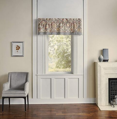 ستائر Waverly Craft Culture لستائر Windows Rod Pocket للمطبخ وغرفة المعيشة، 60 بوصة × 16 بوصة، أحمر الخدود in Kuwait