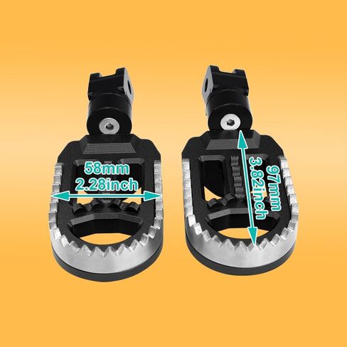 Motorcycle Foot Peg Pedals, 360 Adjustment Stainless + Rubber Wide Footpegs Fit for Husqvarna Vitpilen/Svartpilen 401/701 18-24, Svartpilen 250 20-24, 200/125 21-24 Larger Foot Pedals (Black) in Saudi Arabia