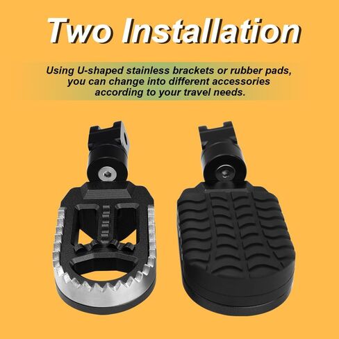 Motorcycle Foot Peg Pedals, 360 Adjustment Stainless + Rubber Wide Footpegs Fit for Husqvarna Vitpilen/Svartpilen 401/701 18-24, Svartpilen 250 20-24, 200/125 21-24 Larger Foot Pedals (Black) in Saudi Arabia