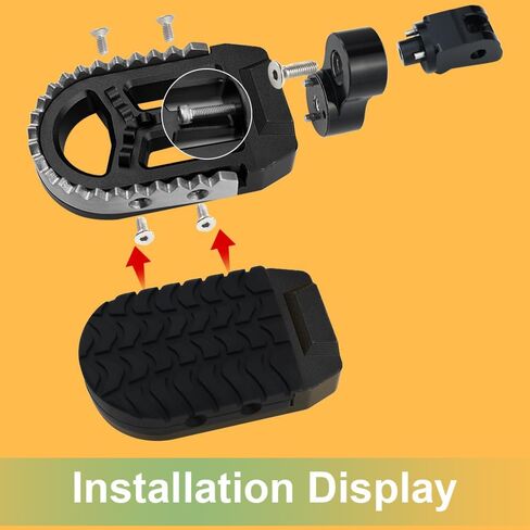 Motorcycle Foot Peg Pedals, 360 Adjustment Stainless + Rubber Wide Footpegs Fit for Husqvarna Vitpilen/Svartpilen 401/701 18-24, Svartpilen 250 20-24, 200/125 21-24 Larger Foot Pedals (Black) in Saudi Arabia