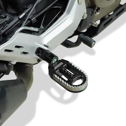 Motorcycle Foot Peg Pedals, 360 Adjustment Stainless + Rubber Wide Footpegs Fit for Husqvarna Vitpilen/Svartpilen 401/701 18-24, Svartpilen 250 20-24, 200/125 21-24 Larger Foot Pedals (Black) in Saudi Arabia
