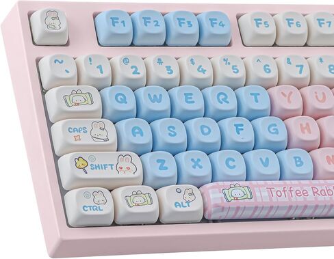 Tsungup PBT Cute Keycaps for Mechanical Keyboard,Custom MOA Profile Key caps Candy Bunny Keycaps 139 Keys Dye-Sublimation Keycap Set for Cherry Gateron MX Switches Mac Windows PC Keyboard in Saudi Arabia