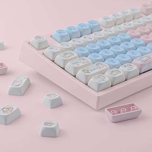 Tsungup PBT Cute Keycaps for Mechanical Keyboard,Custom MOA Profile Key caps Candy Bunny Keycaps 139 Keys Dye-Sublimation Keycap Set for Cherry Gateron MX Switches Mac Windows PC Keyboard in Saudi Arabia