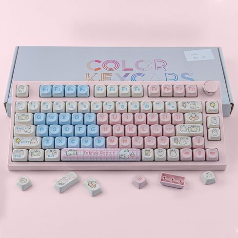 Tsungup PBT Cute Keycaps for Mechanical Keyboard,Custom MOA Profile Key caps Candy Bunny Keycaps 139 Keys Dye-Sublimation Keycap Set for Cherry Gateron MX Switches Mac Windows PC Keyboard in Saudi Arabia