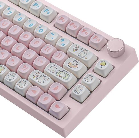 Tsungup PBT Cute Keycaps for Mechanical Keyboard,Custom MOA Profile Key caps Candy Bunny Keycaps 139 Keys Dye-Sublimation Keycap Set for Cherry Gateron MX Switches Mac Windows PC Keyboard in Saudi Arabia