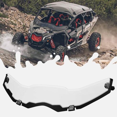 طراز ELITEWILL X3 الأمامي نصف الزجاج الأمامي المقاوم للخدش متوافق مع 2017-2022 Can Am Maverick X3/ X3 Max جميع الموديلات تحل محل OEM #715002909 in Kuwait