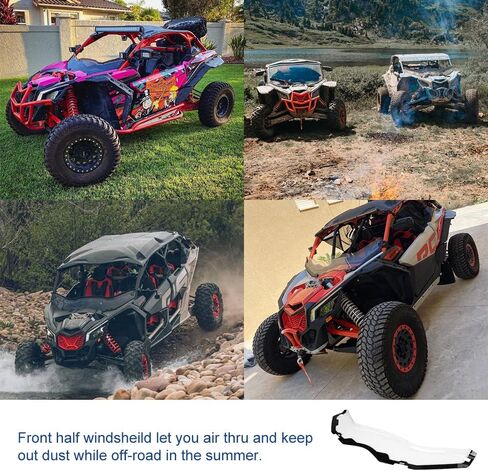 طراز ELITEWILL X3 الأمامي نصف الزجاج الأمامي المقاوم للخدش متوافق مع 2017-2022 Can Am Maverick X3/ X3 Max جميع الموديلات تحل محل OEM #715002909 in Kuwait