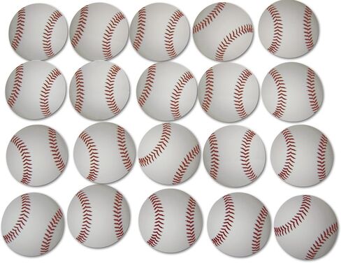 Novel Merk Baseball Sports Ball Vinyl Stickers - 2" Round Individual Decals for Laptop, Water Bottle, Phone, Party Favors, & Decor - Adheres to Clean Surfaces Waterproof & Repositionable (8) in Saudi Arabia