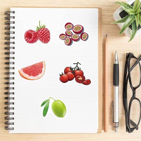 100Pcs Fruit Stickers Fruits Decals Waterproof Vinyl for Water Bottle Laptop Skateboard Scrapbook Hydroflask for Fruit Party Decorations in Saudi Arabia