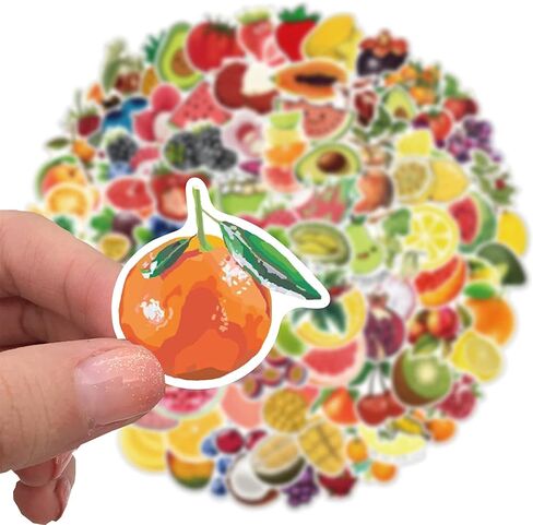 100Pcs Fruit Stickers Fruits Decals Waterproof Vinyl for Water Bottle Laptop Skateboard Scrapbook Hydroflask for Fruit Party Decorations in Saudi Arabia