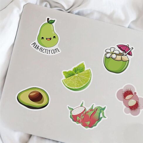 100Pcs Fruit Stickers Fruits Decals Waterproof Vinyl for Water Bottle Laptop Skateboard Scrapbook Hydroflask for Fruit Party Decorations in Saudi Arabia
