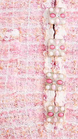 Self Portrait Women's Pink Check Knit Mini Dress in Kuwait