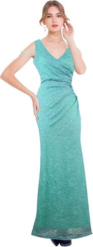 ANGEL FASHIONS Women's Off Shoulder Lace Split Ruffled Beading Sheath Wedding Dress in Saudi Arabia