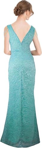 ANGEL FASHIONS Women's Off Shoulder Lace Split Ruffled Beading Sheath Wedding Dress in Saudi Arabia