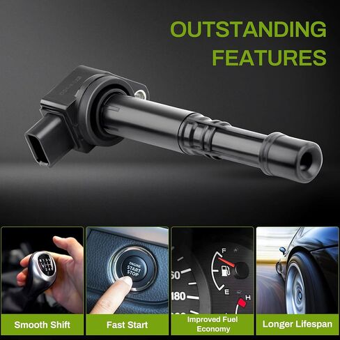 مجموعة ملفات الإشعال AUTOSAVER88 مكونة من 4 قطع متوافقة مع 2002-2011 Civic، 2003-2007 Accord، 2002-2009 CR-V، 2003-2011 Element، 2004-2005 S2000، 2002-2006 Acura RSX L4 2.0L 2.2L 2.4L C1 382 يو إف 311 UF583 in Saudi Arabia
