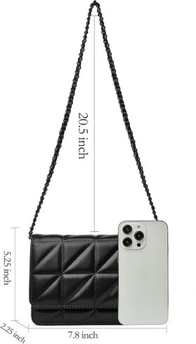 DORIS&JACKY Small Leather Shoulder Bags For Women Quilted Elegant Travel Crossbody Handbags With Metal Chain in Saudi Arabia