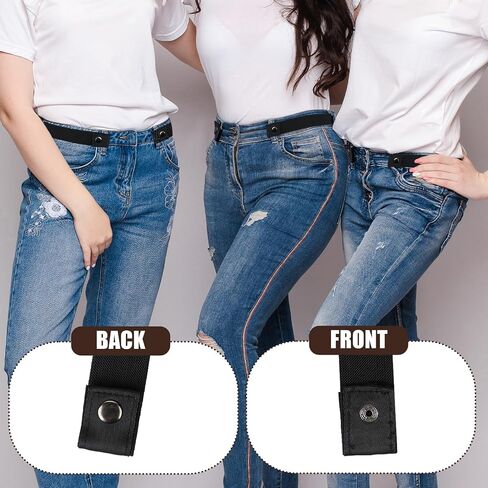 2 Pcs Elastic Belt Buckle-Free Belt for Men Women No Buckle Belt Invisible Stretch Belts, Adjustable Black Waist Belt Buckle Free Elastic Belt, Unisex Belt for Jeans Pants in Saudi Arabia
