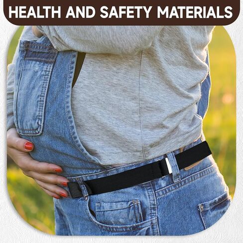 2 Pcs Elastic Belt Buckle-Free Belt for Men Women No Buckle Belt Invisible Stretch Belts, Adjustable Black Waist Belt Buckle Free Elastic Belt, Unisex Belt for Jeans Pants in Saudi Arabia