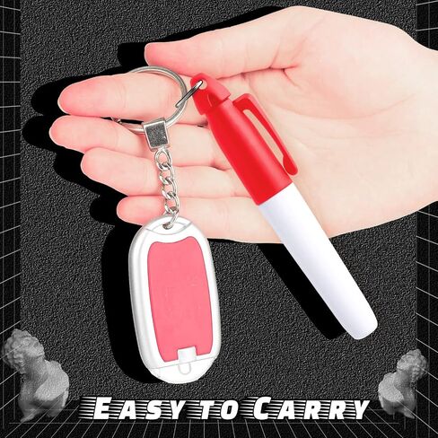 CHENGU 24 Packs Mini Markers with Golf Keychain Clips Badge Markers with Key Ring Fine Point Golf Ball Marker Pen for Nurse Student Office School Supplies(Black) in Saudi Arabia