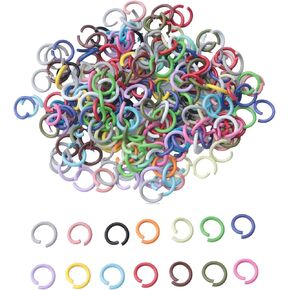 SOWAKA 200 Pcs Open Jump Rings Connectors Multi Color Iron 1.4 x 10 MM Rings Accessories for DIY Jewelry Finding Keychain Choker Earring Bracelet Necklace Making Supplies (Colorful)