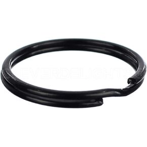 CleverDelights 1" Key Rings - Dark Black Color - 25 Pack - Split Key Rings