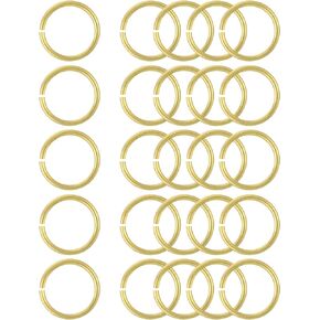uxcell 25Pcs Open Jump Rings, 15mm/0.59" OD Brass Jump Ring Connectors 1.5mm Thick O Rings for Necklaces Bracelet Jewelry Making Keychain DIY Craft, Gold Tone