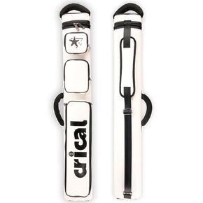 CRICAL Pool Cue Case, 2 X 2 Hard Snooker Cue Case, Made of Faux Leather/Oxford canvas Pool Cue Bag