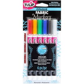 Tulip Fashion Markers 33586 Mrkt Multi Opaque 6Pk Primary, As Detailed, 1 Count (Pack of 1)