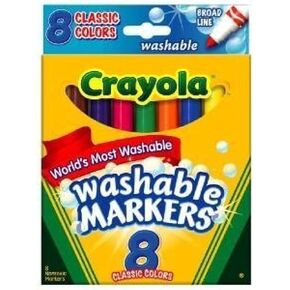 Crayola 587808 Washable Markers Broad Line, 8 Count Classic Colors, Case of 24