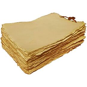 Sketchbook - Sketch Pad - Watercolor Paper - Mixed Media Sketchbook - 20 Sheets of Antique Toned Vintage Deckle Edge Cotton Handmade Paper of 130 GSM by Paper Craft (PC-HPDV101-7x9-20)