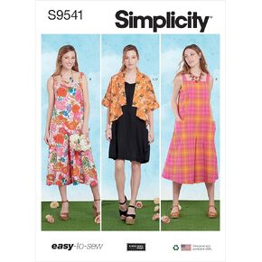 Simplicity Misses' Jumpsuit, Jacket and Dress Sewing Pattern Kit, Code S9541, Sizes 8-10-12-14-16, Multicolor