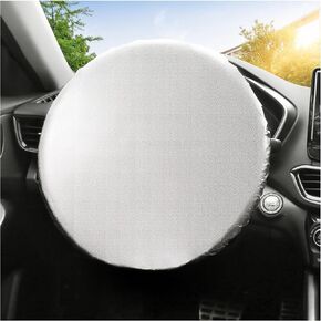 غطاء عجلة القيادة مقاس 18 بوصة ظل للشمس، درع عجلة القيادة من طبقة الألومنيوم للحماية من الشمس، غطاء عجلة سيارة عاكس عالمي وإكسسوارات داخلية للسيارة لشاحنة السيارة الدفع الرباعي in Kuwait