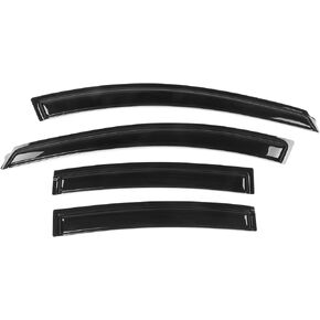 Window Visor Compatible with 2010-2015 Chevy Cruze, Slim Style Acrylic Black Sun Rain Wind Guards Cover 4Pcs Set by IKON MOTORSPORTS, 2011 2012 2013 2014