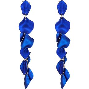 Statement Flower Earrings Summer Boho Long Rose Petal Earrings Hypoallergenic Floral Dangle Drop Tassel Earrings for Women Girls