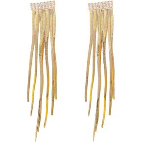 Long Tassel Dangle Drop Earrings for Woman Girls Trendy Prom Earrings Gold Statement Earrings Gold Dangling Earring Wedding Bridesmaid Party Jewelry