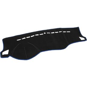 Dash Cover - Car Center Console Non-Slip Dash Board Mat - for Kia Rio 2006-2011 - Polyester Black Blue - 1Pc