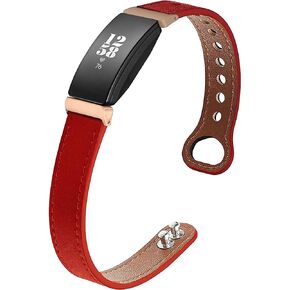 Wongeto Leather Bands Compatible with Fitbit Inspire 2 bands/Inspire HR bands/Inspire Bands, Genuine Leather Quick Release Strap for Fitbit Inspire Fitness Tracker Women Men