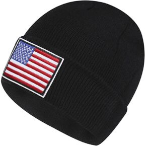 US American Flag Embroidered Skull Beanie Cap USA Multi-Season Army Military Tactical Beanie