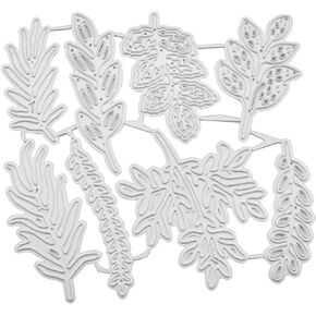 Leaf Metal Die Cuts Eight Shapes Leaf Botanical Flower Cutting Dies 9.7x10.9 cm for Embossing Paper Crafts Greeting Cards Invitations Scrapbooking Albums Molded Card Making