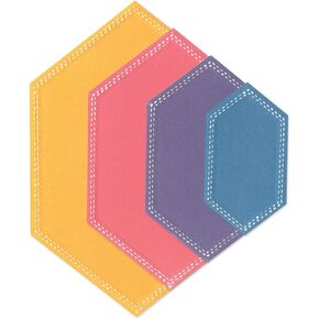 Sizzix Framelits Die Set-Stitched Hexagons by Stacey Park, Grey 6