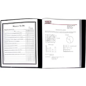 C-Line 12-Pocket Bound Sheet Protector Presentation Book, 24-Page Capacity, For 8.5 x 11-Inch Inserts, Black (33120)