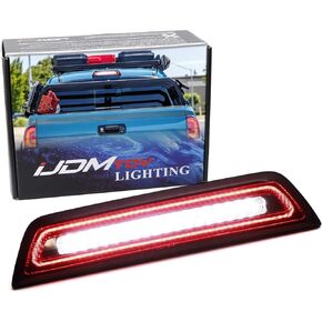 iJDMTOY Dark Red Lens F1 Style Strobe Featured LED High Mount Third Brake/Clearance Light Assembly Compatible With 2016-23 Toyota Tacoma 4-Door Double Cab