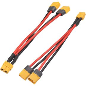 قطعتان من مقسم XT60 Y، كابل موصل بطارية متوازي 12AWG XT60 لسيارة كوادكوبتر RC (150 مم)