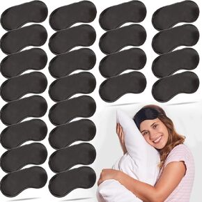 24 Pack Blindfold Eye Mask Cover Sleep Mask for Party Games Travel Sleep Team Build Party Supply with Adjustable Strap for Women Men Kids, Black
