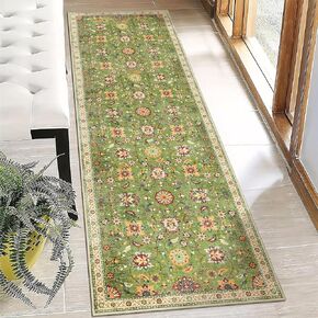 Small Rug 2x3, Blue Boho Rugs for Bathroom Bedroom Entryway Throw Kitchen Rugs, Non Slip Washable Vintage Area Rug, Soft Low Pile Doormat Distressed Floor Carpet