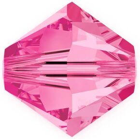 100pcs Authentic Preciosa 3mm (0.12 Inch) Small Faceted Bicone Crystal Loose Beads Pink Rose Compatible with Swarovski 5301/5328 for DIY Jewelry Making Pre-B337