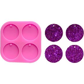 Shiny Glossy Four Round Circle Phone Grip Socket Shape Silicone Molds for DIY Craft Keychain Polymer Clay Mold Necklace Epoxy Pendant Jewellery Resin Crafting Making Cake Decoration Fondant Mould
