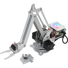 Freenove Robot Arm Kit for Raspberry Pi 4 B 3 B+ B A+, Stepper Motor, Metal Structure, Clamping Mode, Drawing Mode, Record and Replay (Raspberry Pi NOT Included)